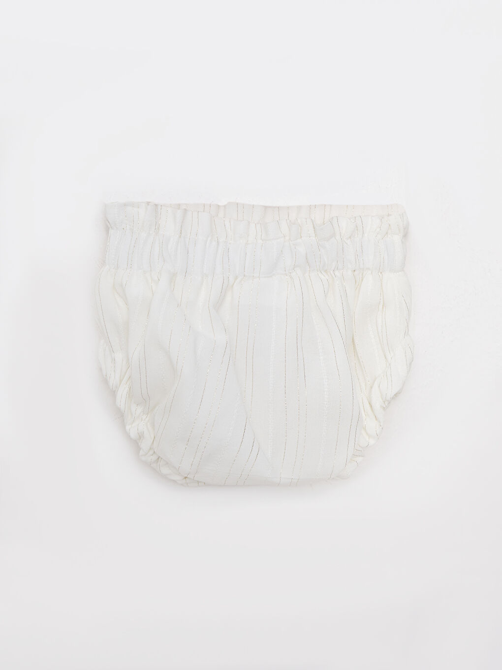 Ekru Bisiklet Yaka Baskılı Kız Bebek Elbise ve Külot 2'li Takım-5