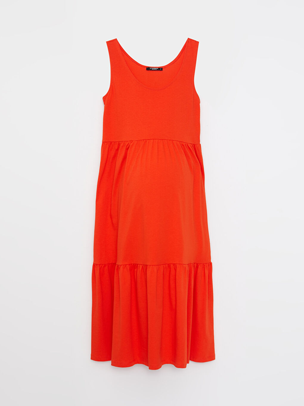 فستان حوامل سادة بدون أكمام بياقة على شكل حرف U-5