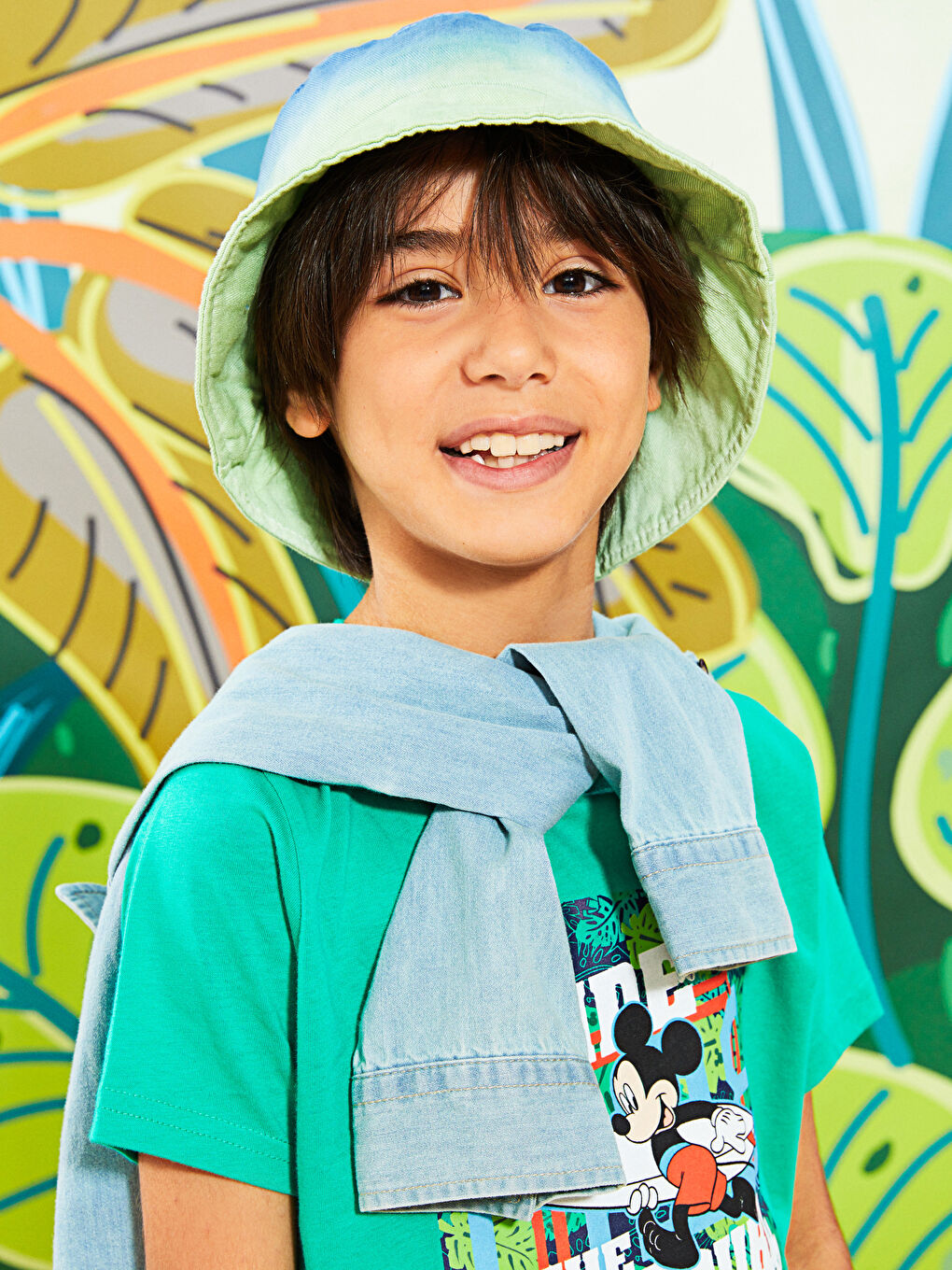 Lacivert Bisiklet Yaka Mickey Mouse Baskılı Kısa Kollu Erkek Çocuk Şortlu Pijama Takımı-3