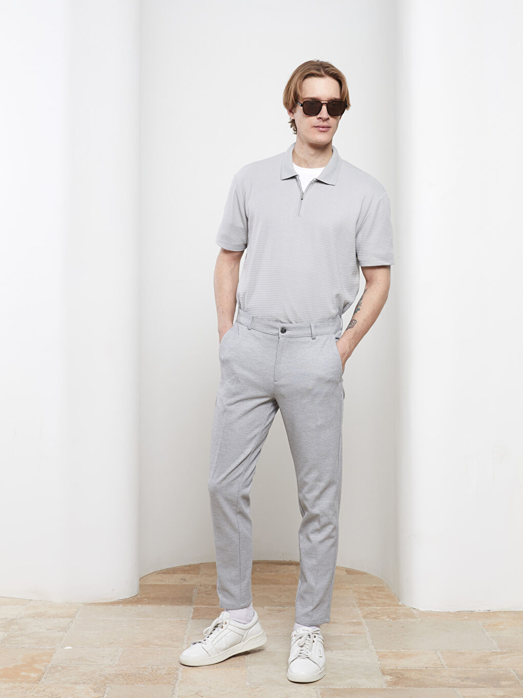 Gri Slim Fit Erkek Pantolon