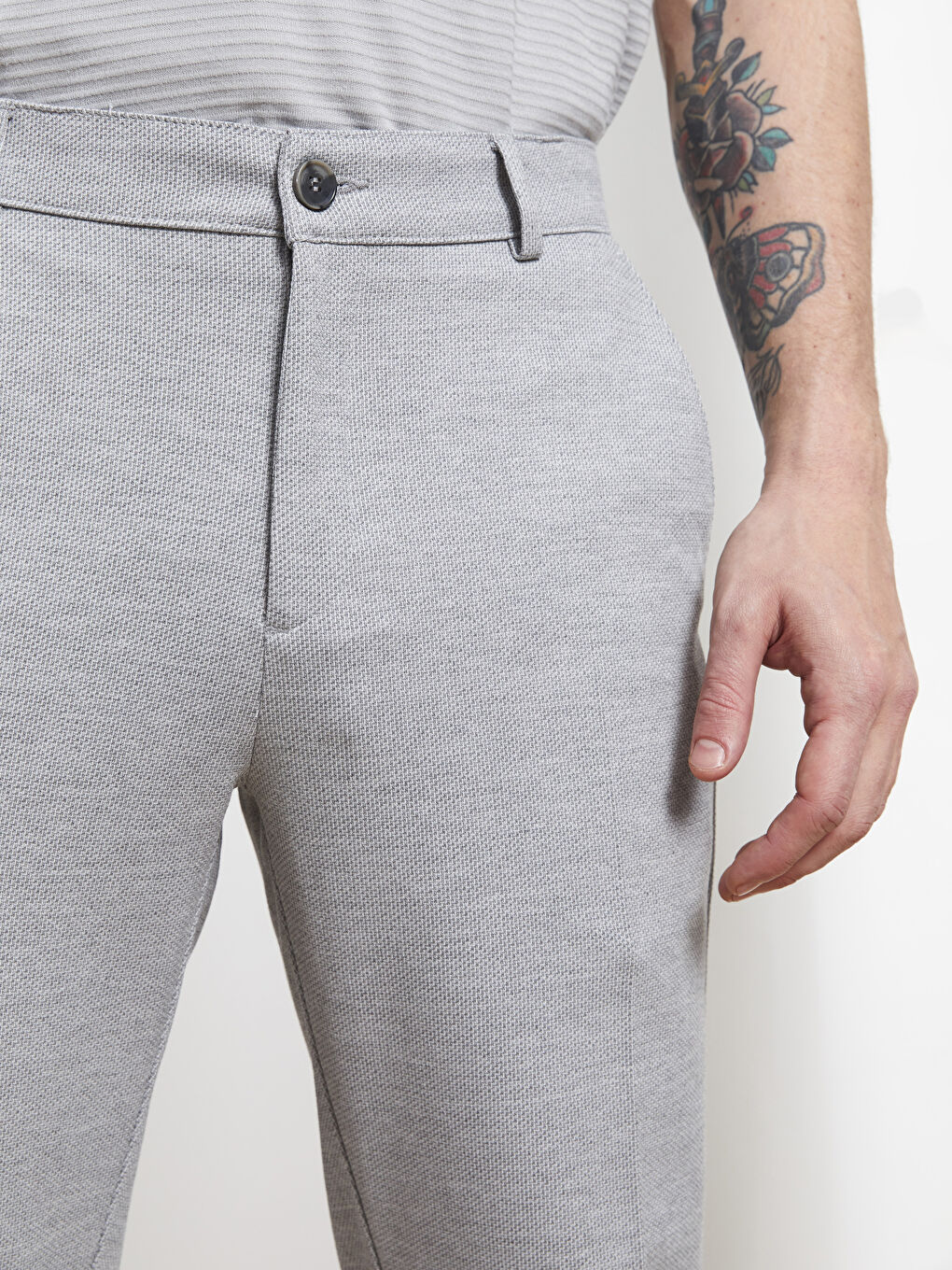 Gri Slim Fit Erkek Pantolon-3