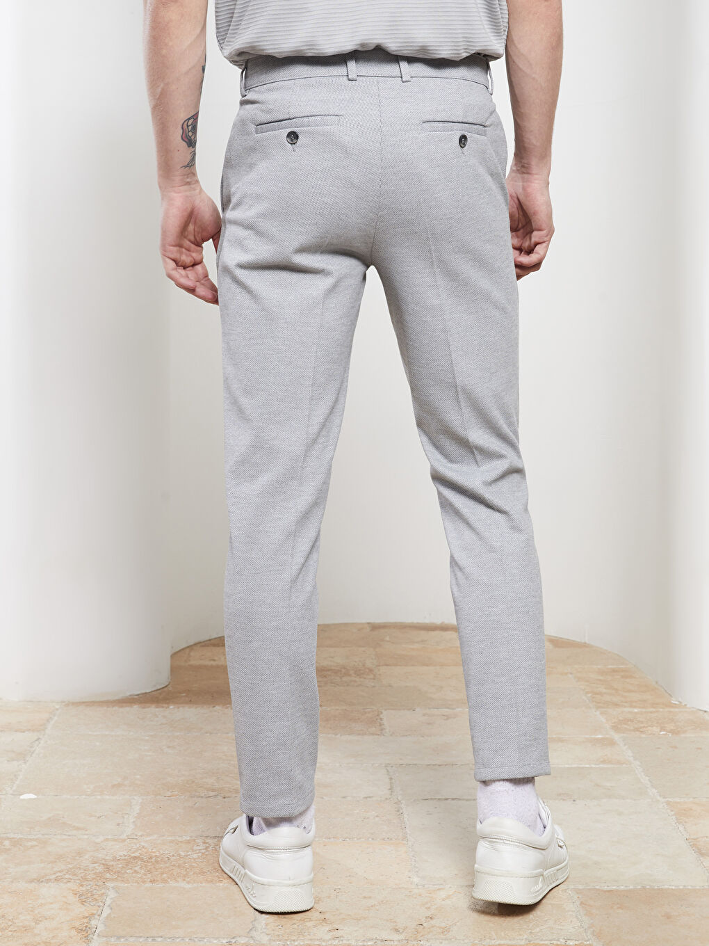 Gri Slim Fit Erkek Pantolon-4