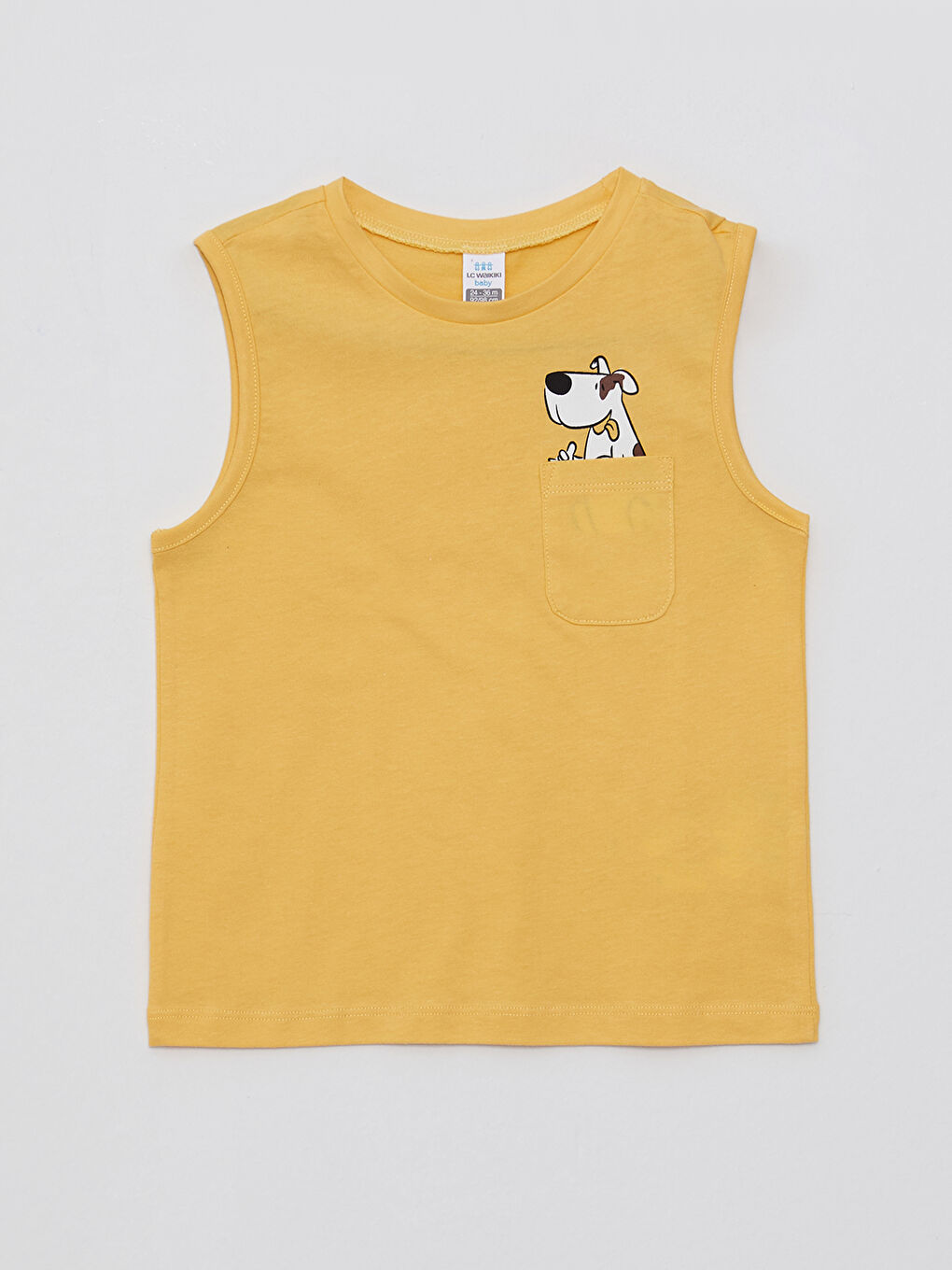 Sarı Bisiklet Yaka Baskılı Erkek Bebek Atlet ve Şort 2'li Takım-1