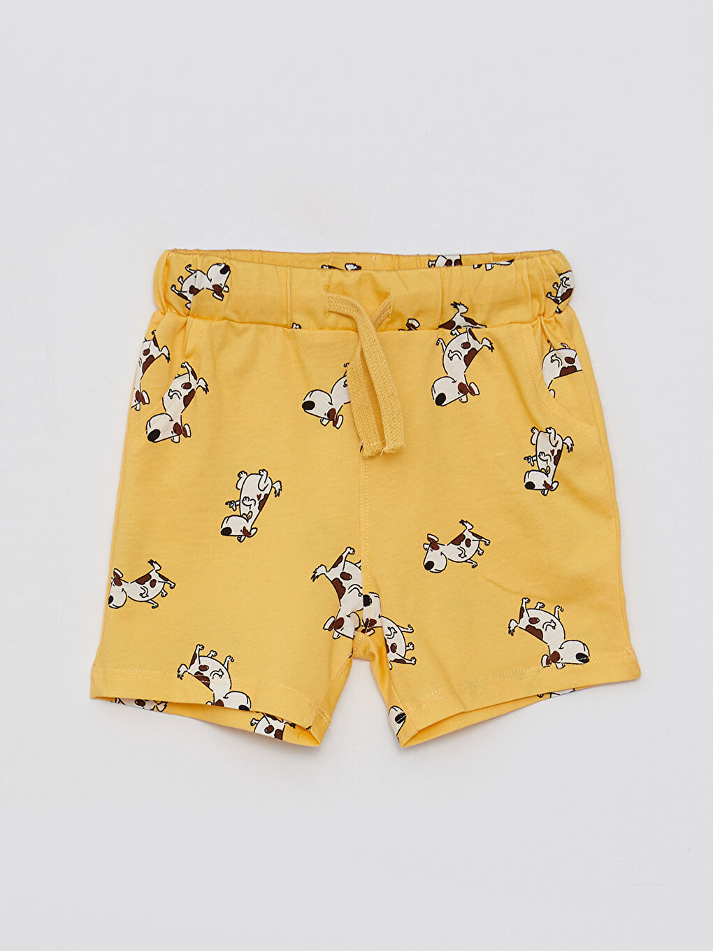 Sarı Bisiklet Yaka Baskılı Erkek Bebek Atlet ve Şort 2'li Takım-2