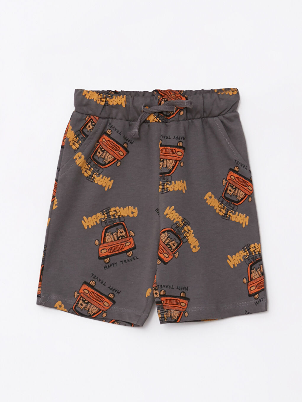 Crew Neck Short Sleeve Printed Baby Boys' T-Shirt and Shorts 2 Pack Set-2