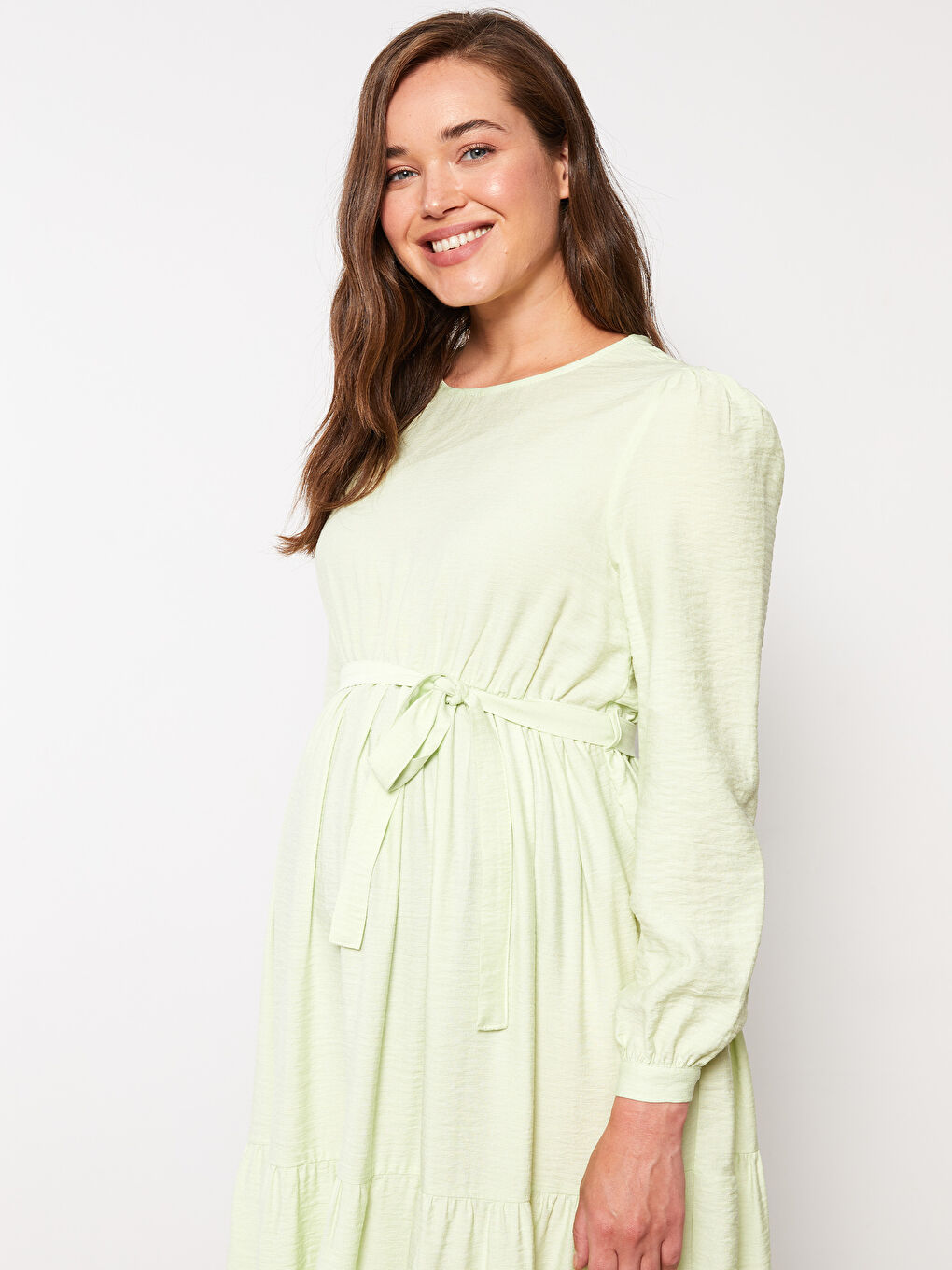 Crew Neck Regular Long Sleeve Maternity Dress -S2J434Z8-FVF