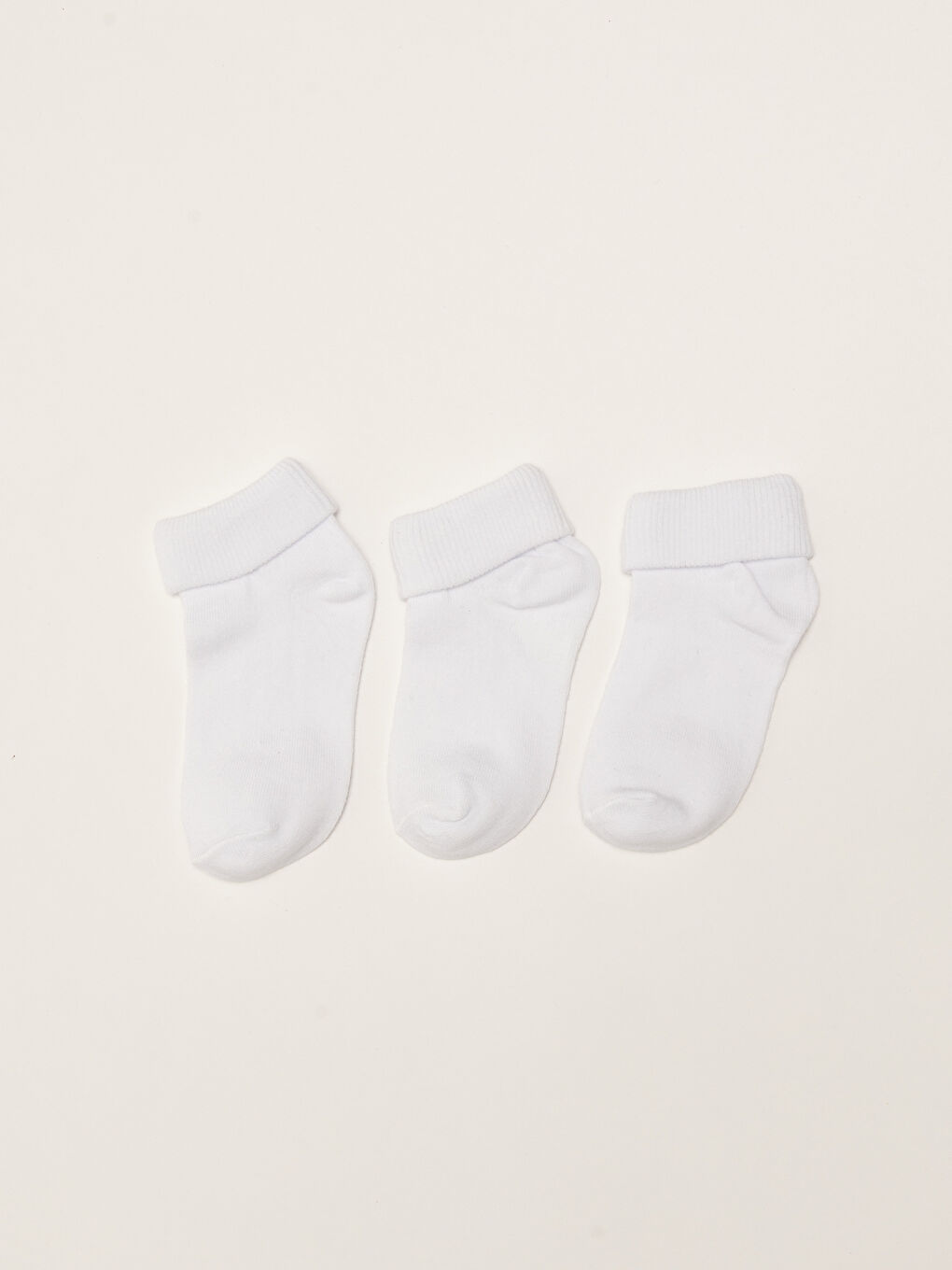 Beyaz Basic Kız Bebek Soket Çorap 3'lü-1