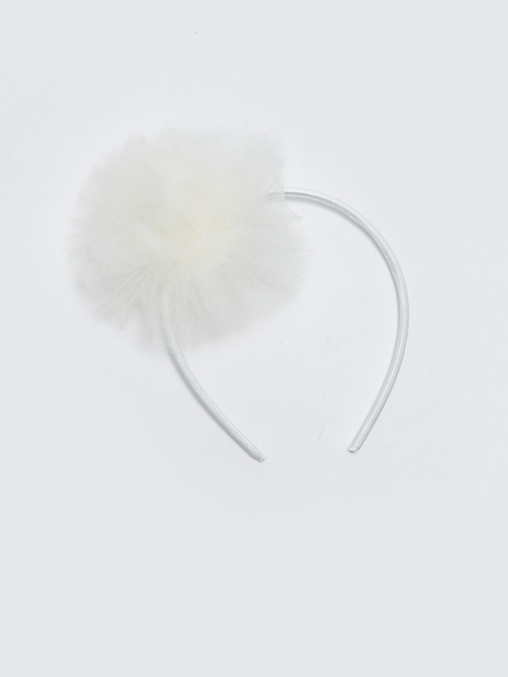 Beyaz Tül Detaylı Kız Bebek Taç-1