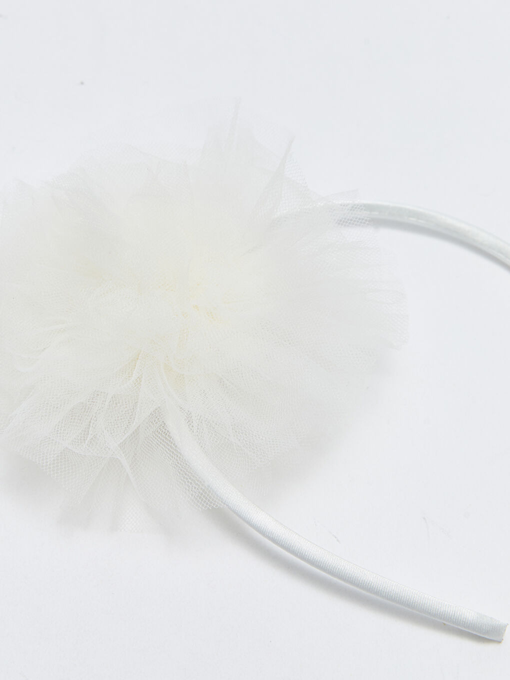 Beyaz Tül Detaylı Kız Bebek Taç-2