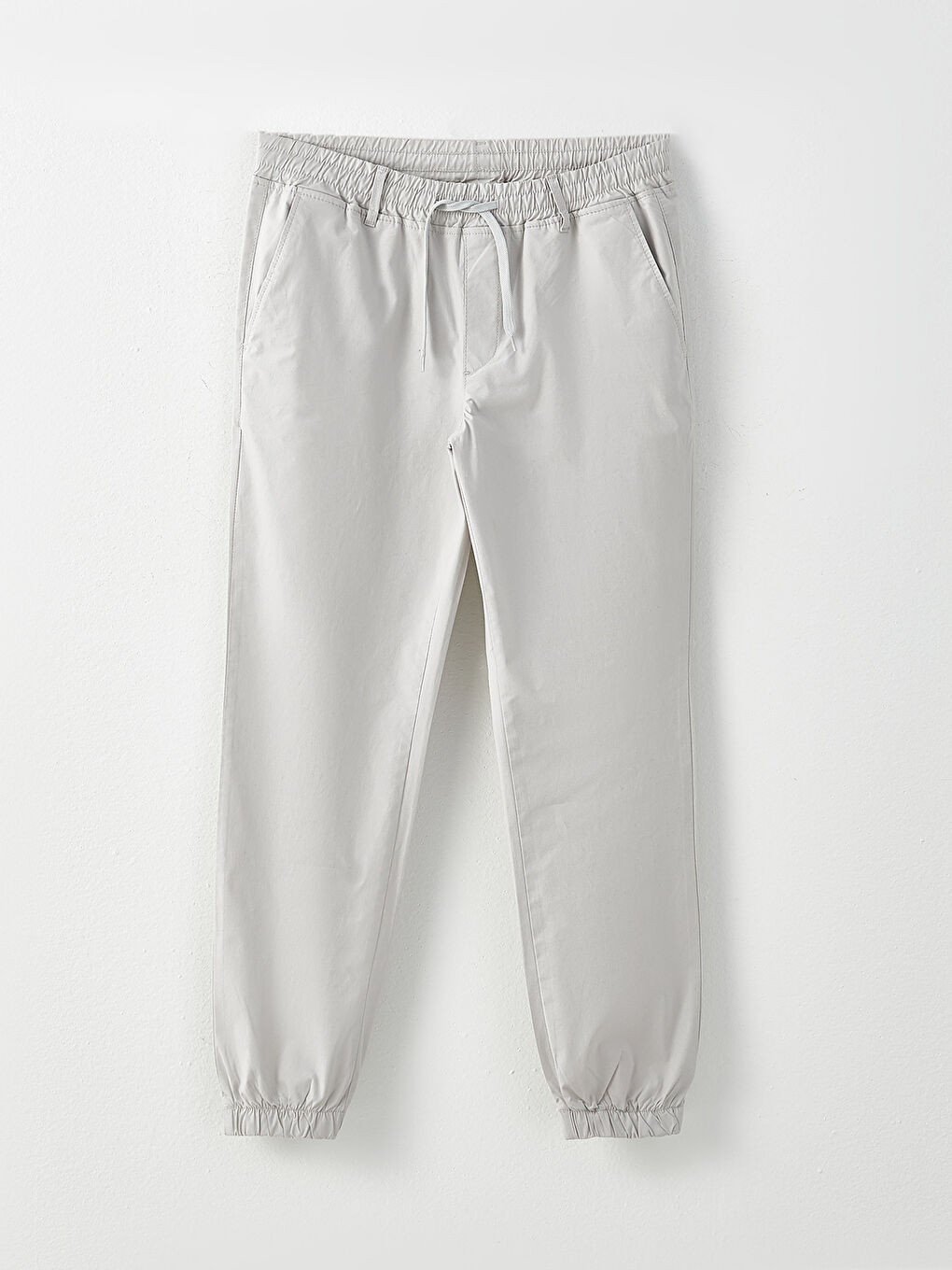 Gri Dar Kalıp Gabardin Erkek Chino Pantolon-5