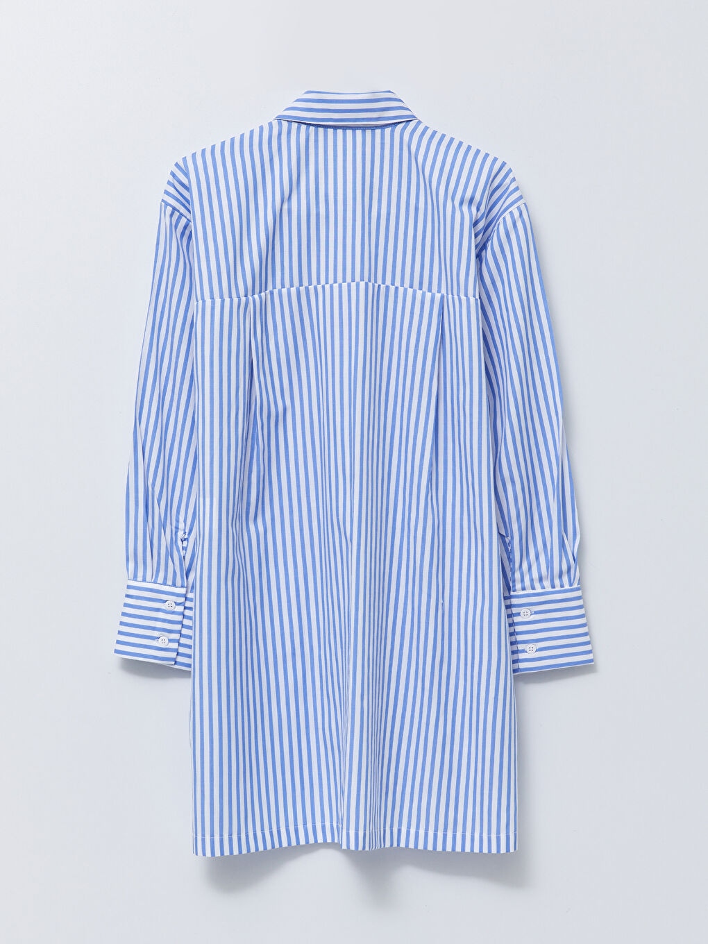 Mavi Çizgili Kadın Gömlek Tunik-6