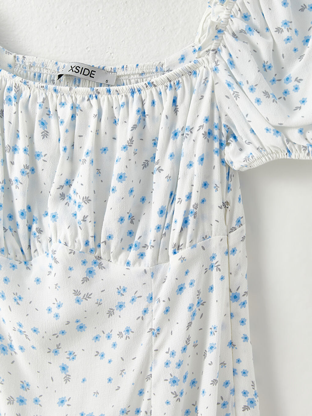 Rochie pentru Femei din Piele Ecologică cu Mânecă Scurtă și Guler Pătrat, cu Imprimeu-7