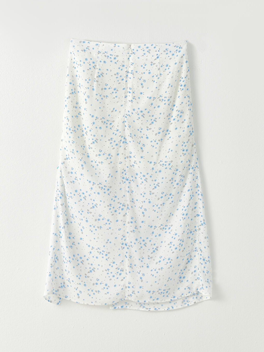 Beyaz Çiçekli Viskon Kadın Etek-6