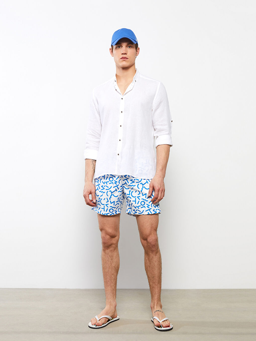Knee-Length Boy Patterned Men's Swim Shorts -S2J608Z8-LU7