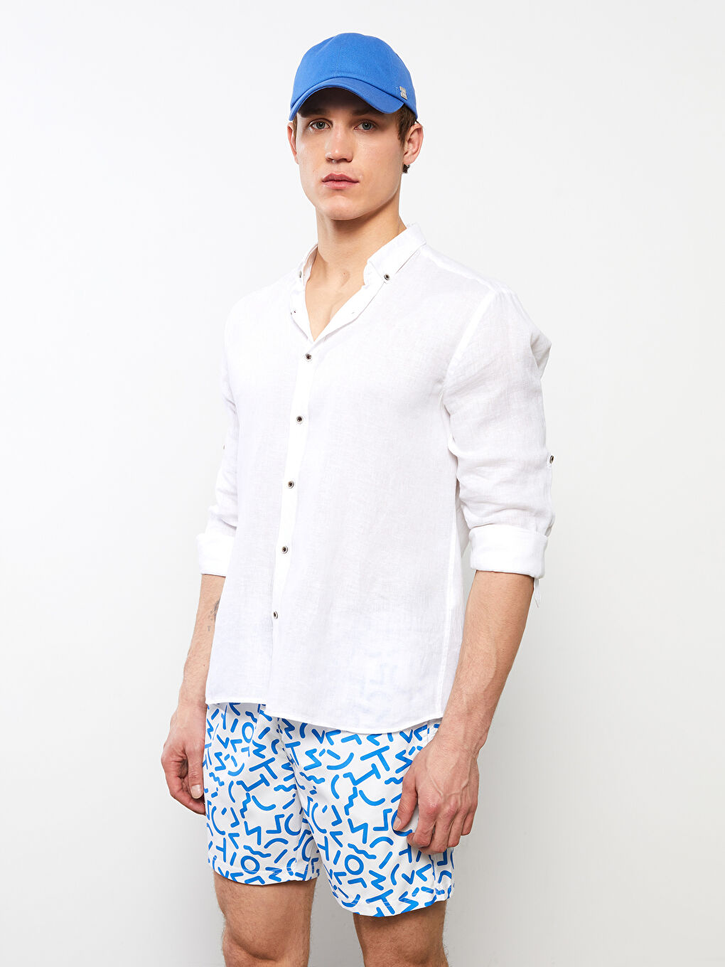 Knee-Length Boy Patterned Men's Swim Shorts -S2J608Z8-LU7