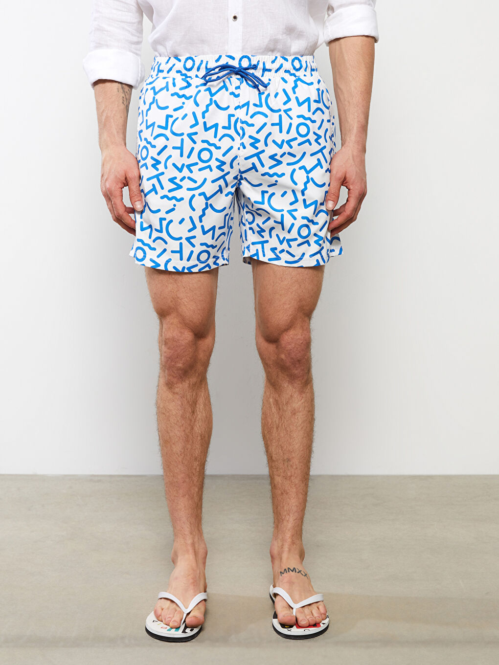 Knee-Length Boy Patterned Men's Swim Shorts -S2J608Z8-LU7