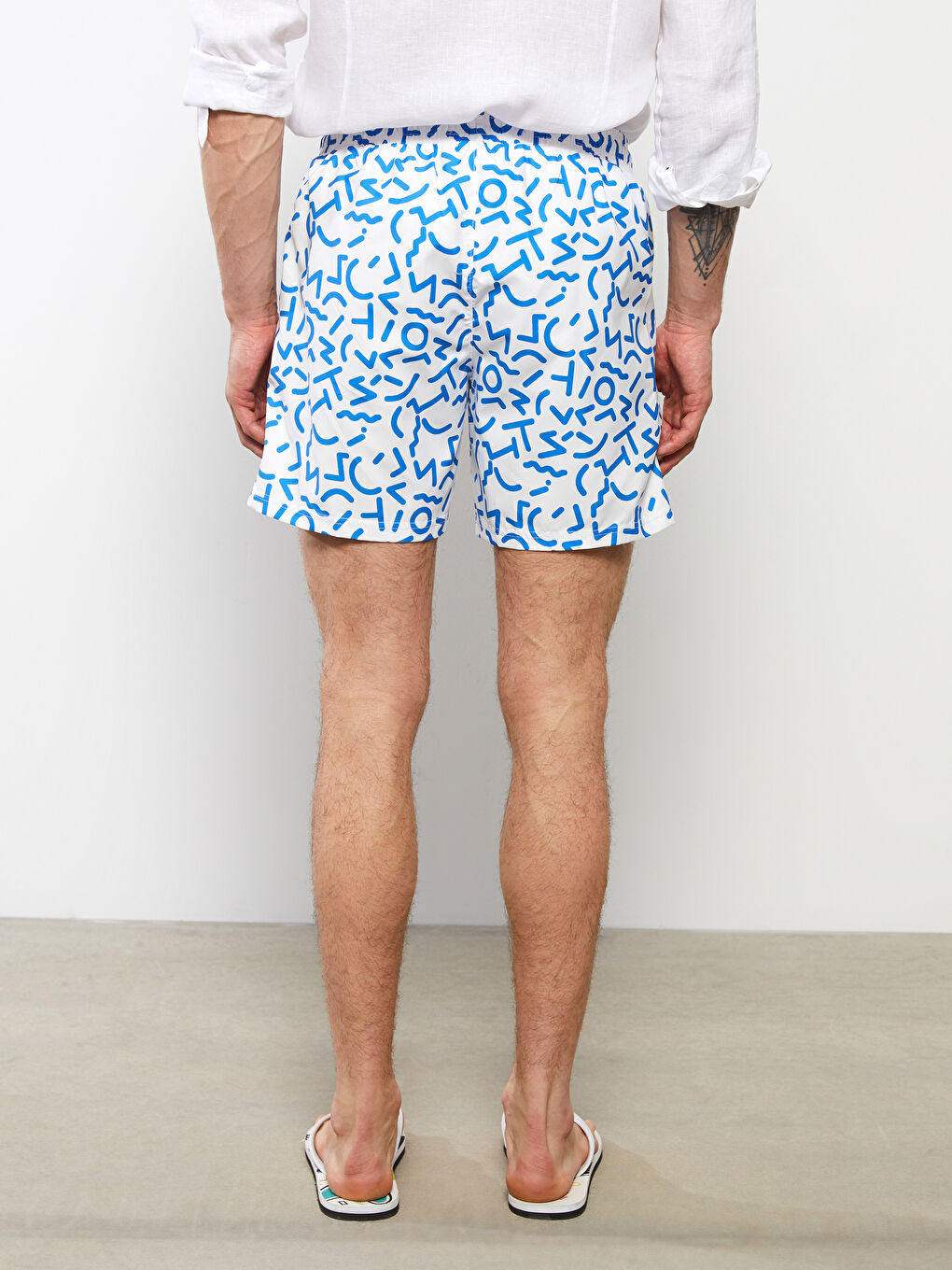 Knee-Length Boy Patterned Men's Swim Shorts -S2J608Z8-LU7