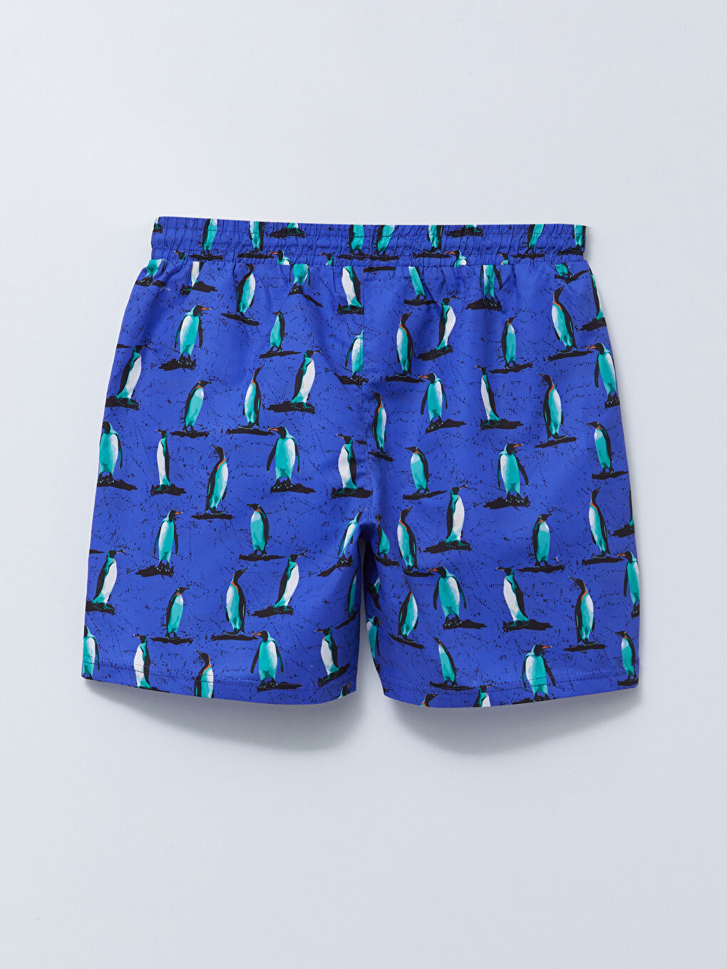 Mor Kısa Boy Baskılı Erkek Deniz Şortu-1