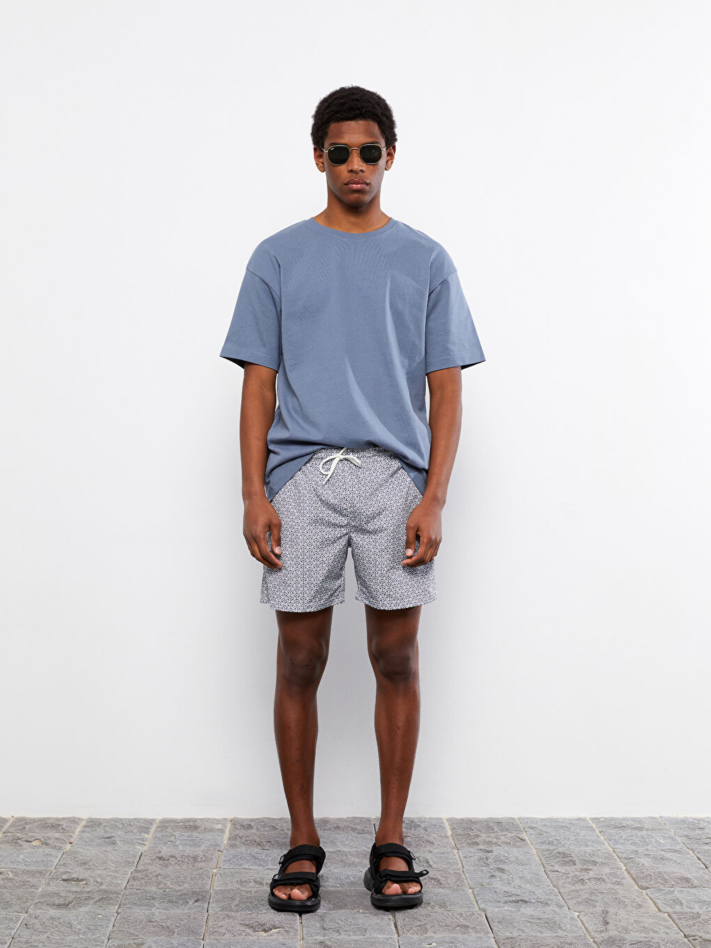 Short Patterned Men's Swimming Shorts