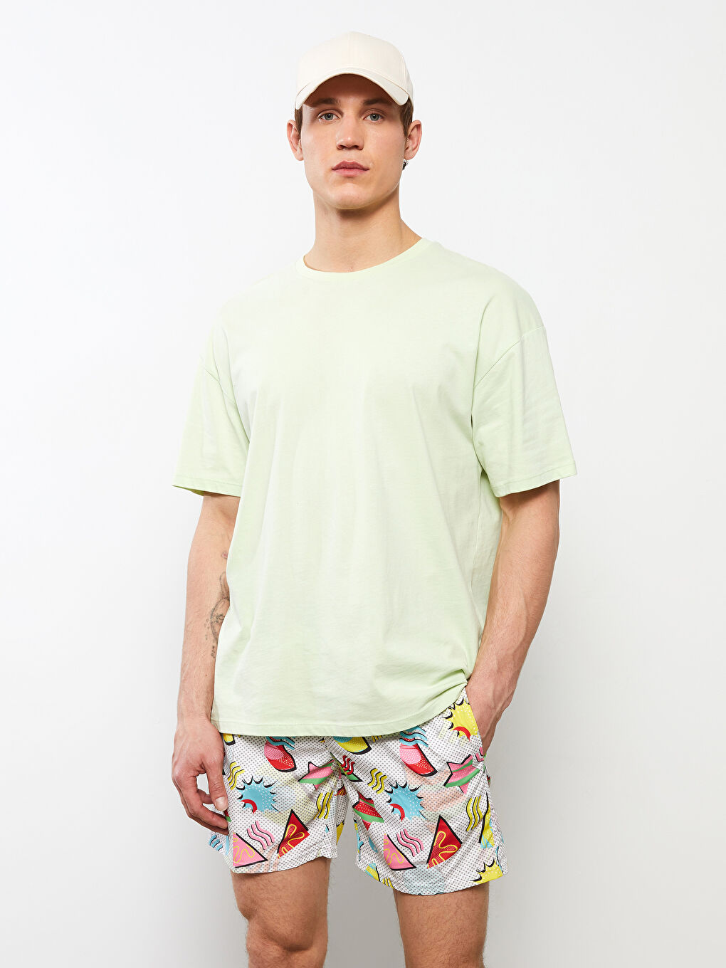 Men's Short Printed Swimwear -S2J618Z8-LRX