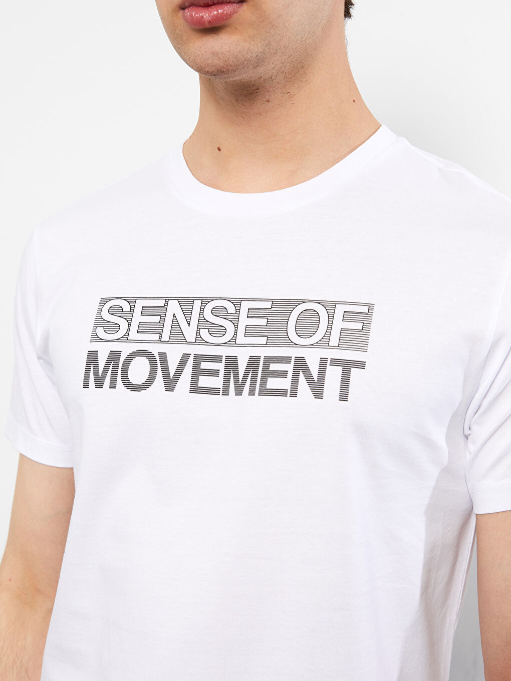 XSIDE T-shirt pour hommes en coton peigné imprimé à manches courtes et col rond -S2J630Z8-Q6K