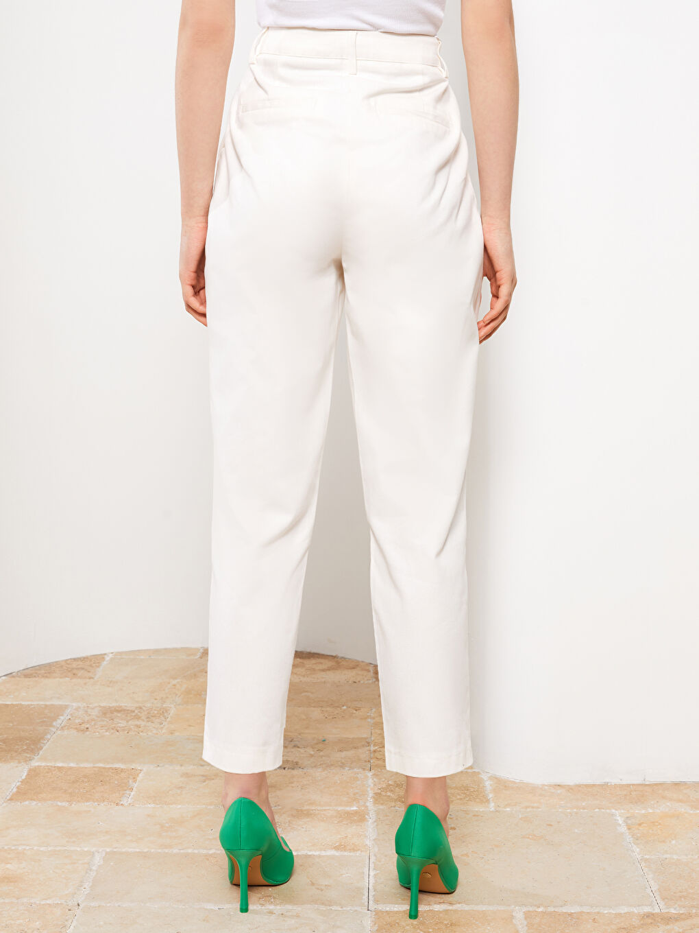 High Waist Standard Fit Women's Pocket Detailed Trousers-5