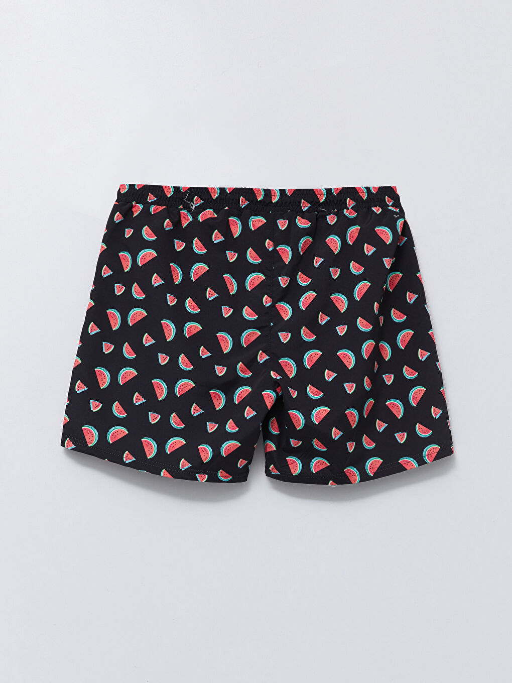 Siyah Kısa Boy Baskılı Erkek Deniz Şortu-6