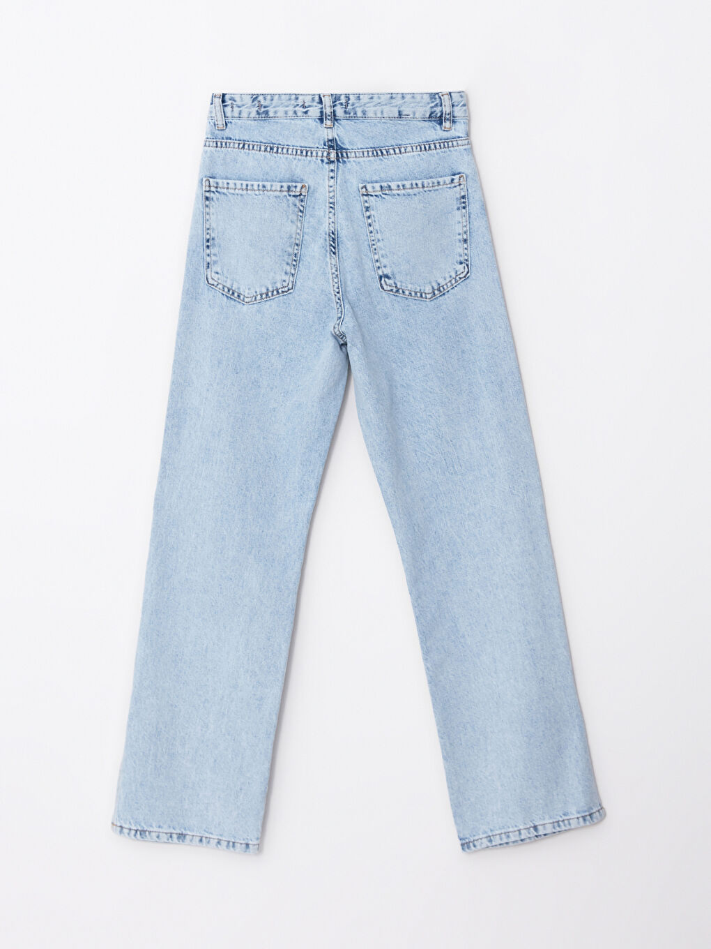 Дамски Дънки Rodeo с Висока Талия, Прав Модел, Прави Крачоли и Детайлни Джобове-10