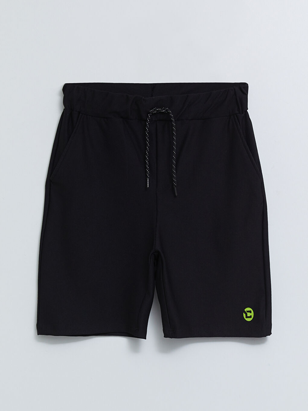 Siyah Standart Kalıp Erkek Spor Şort-5