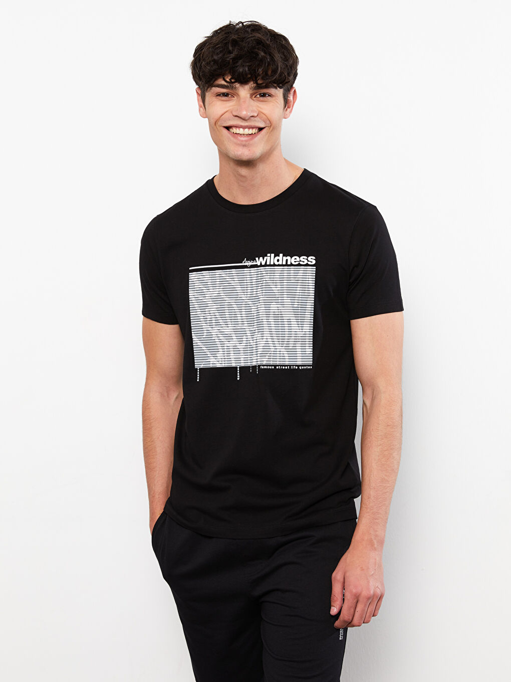Crew Neck Short Sleeve Printed Combed Cotton Men's T-shirt -S2J778Z8-CVL