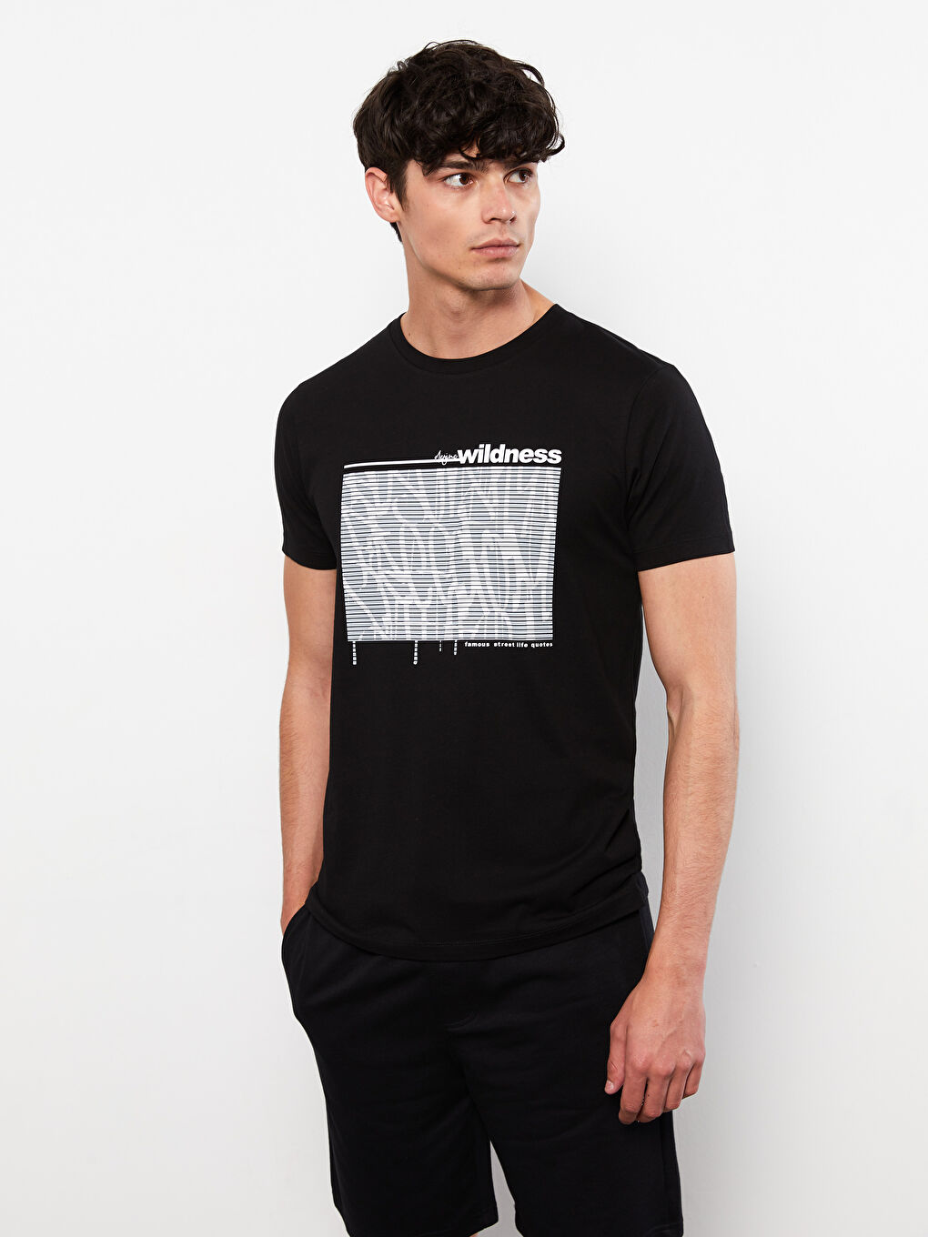 Crew Neck Short Sleeve Printed Combed Cotton Men's T-shirt -S2J778Z8-CVL