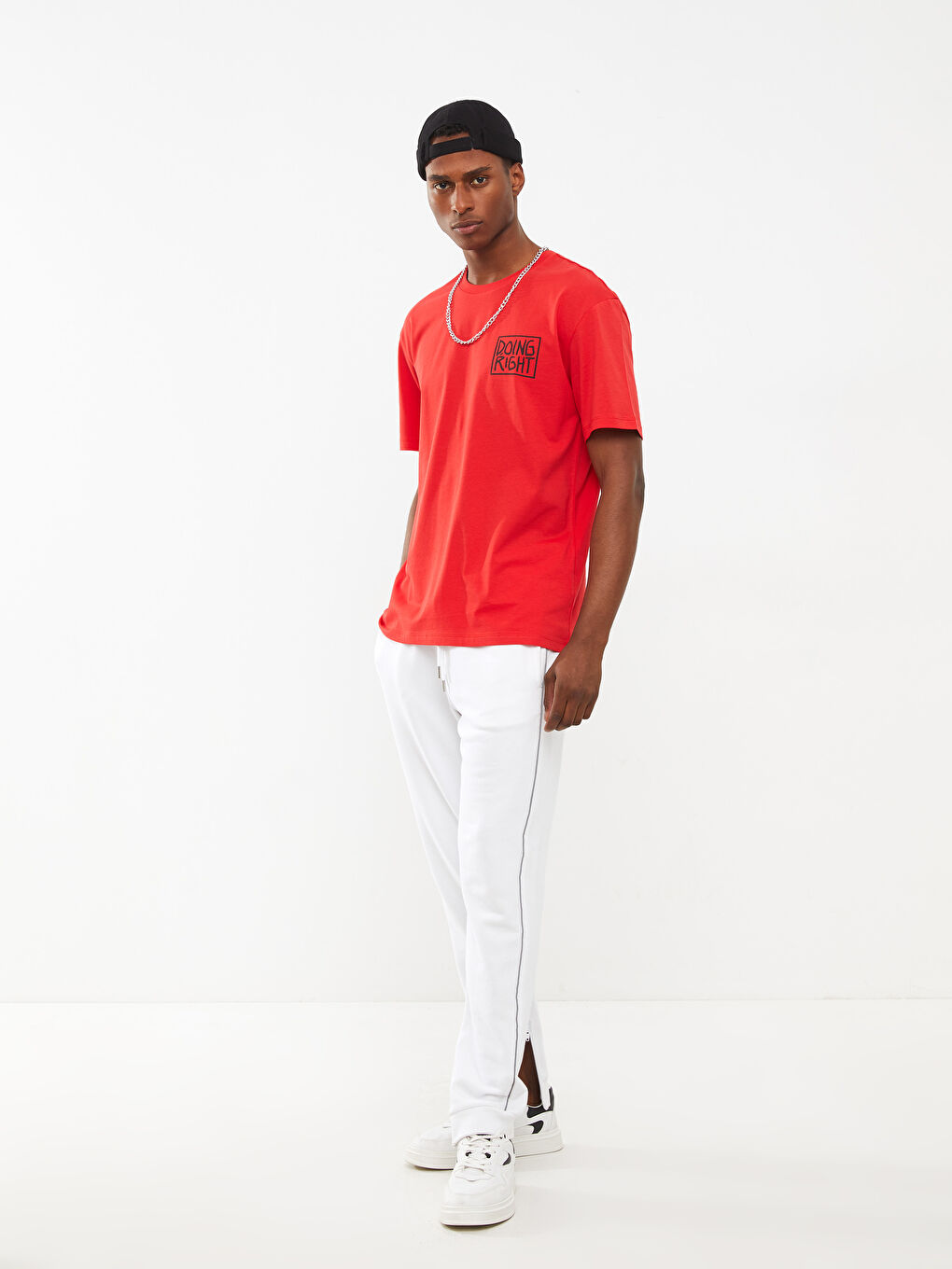 Crew Neck Short Sleeve Printed Combed Cotton Men's T-shirt-1