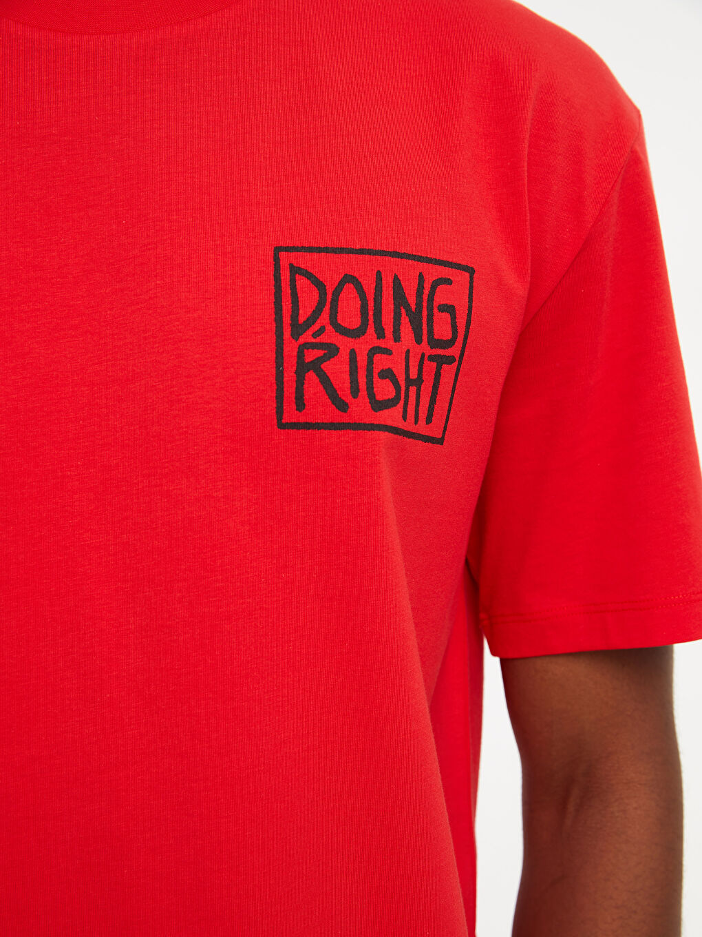 Crew Neck Short Sleeve Printed Combed Cotton Men's T-shirt-2