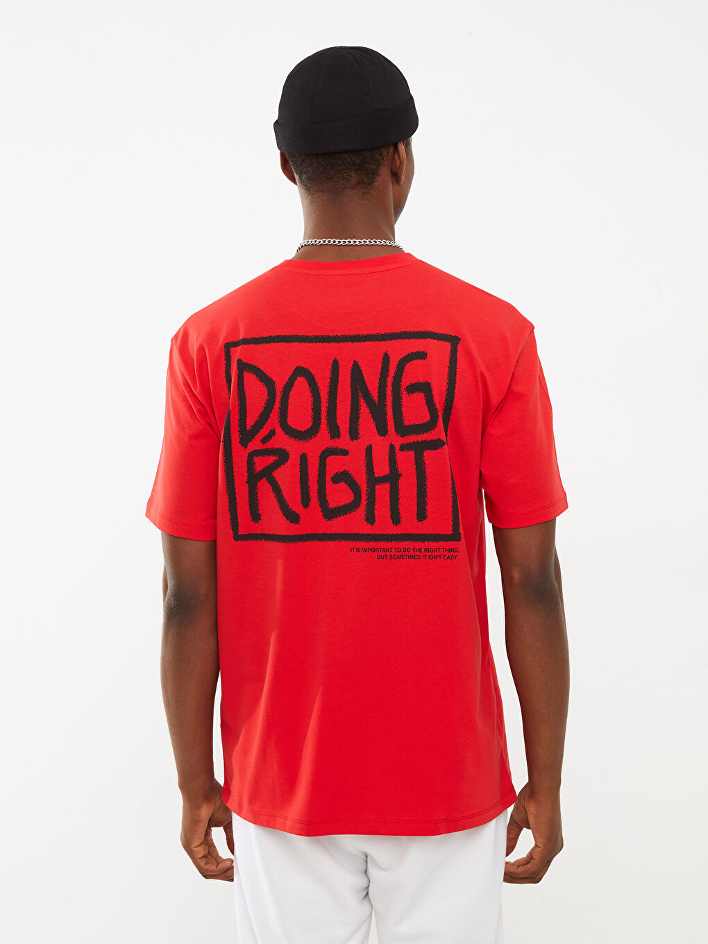 Crew Neck Short Sleeve Printed Combed Cotton Men's T-shirt-3