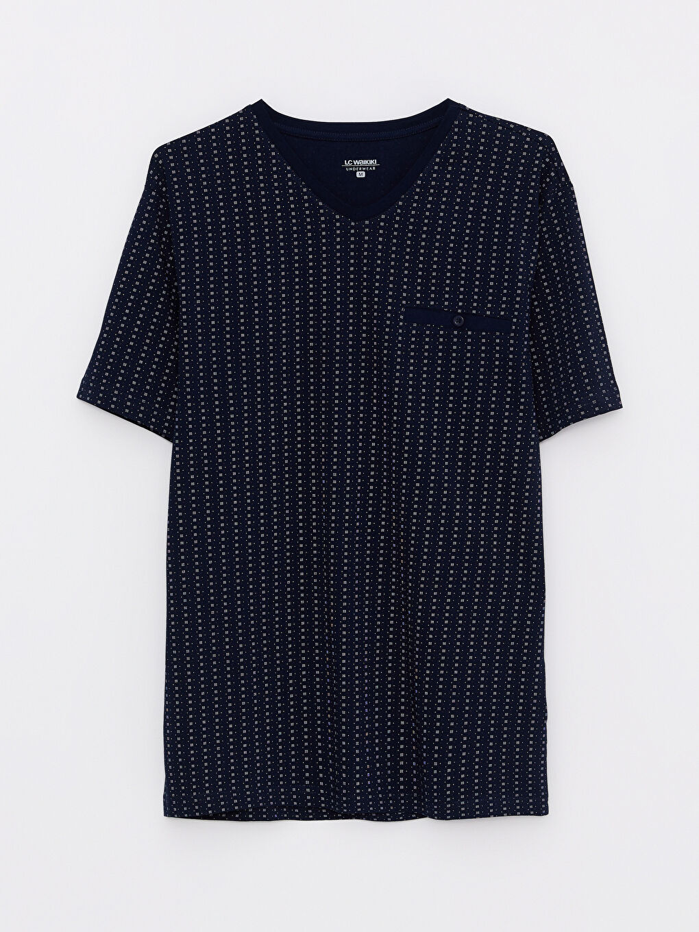 Lacivert Baskılı Pijama Takım-1