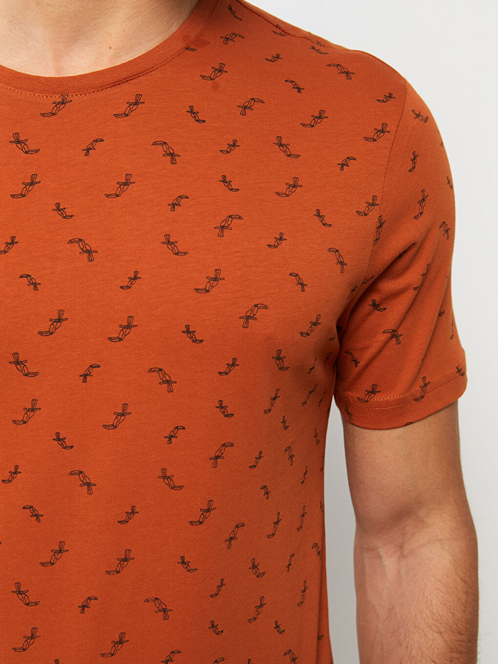 Turuncu Standart Kalıp Erkek Şortlu Pijama Takımı-3