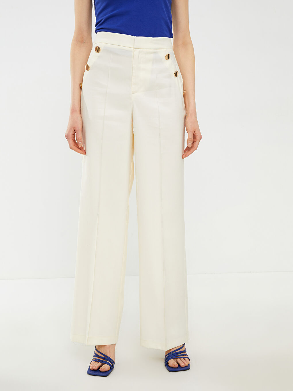 LCW Vision Pantalone ženske standardnog kroja sa džepovima i detaljima -S2J796Z8-LXH