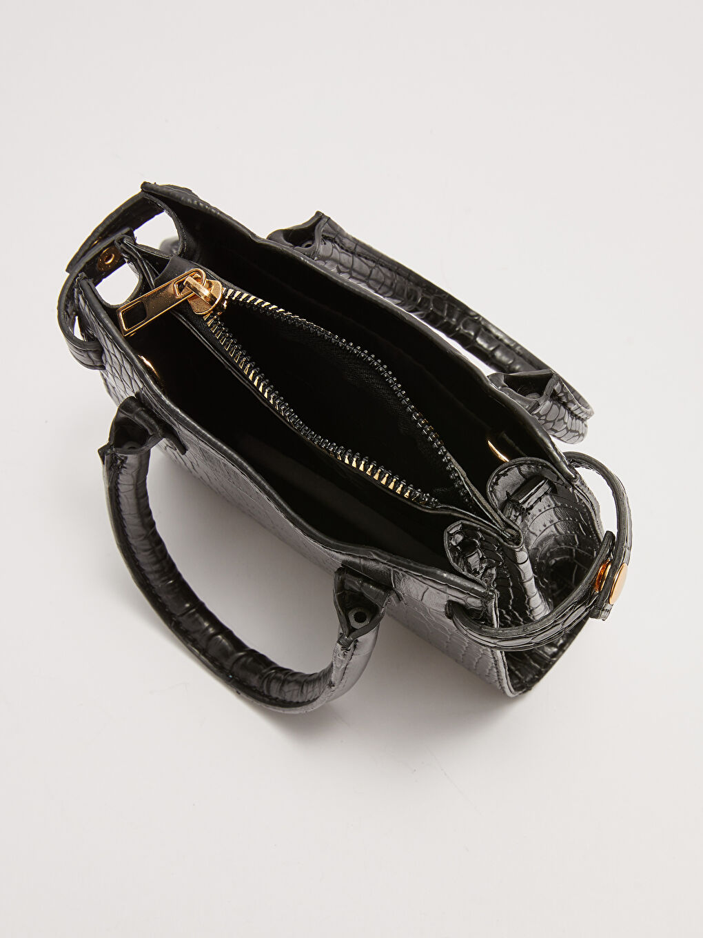 Siyah Deri Görünümlü Kadın Çapraz Çanta-3