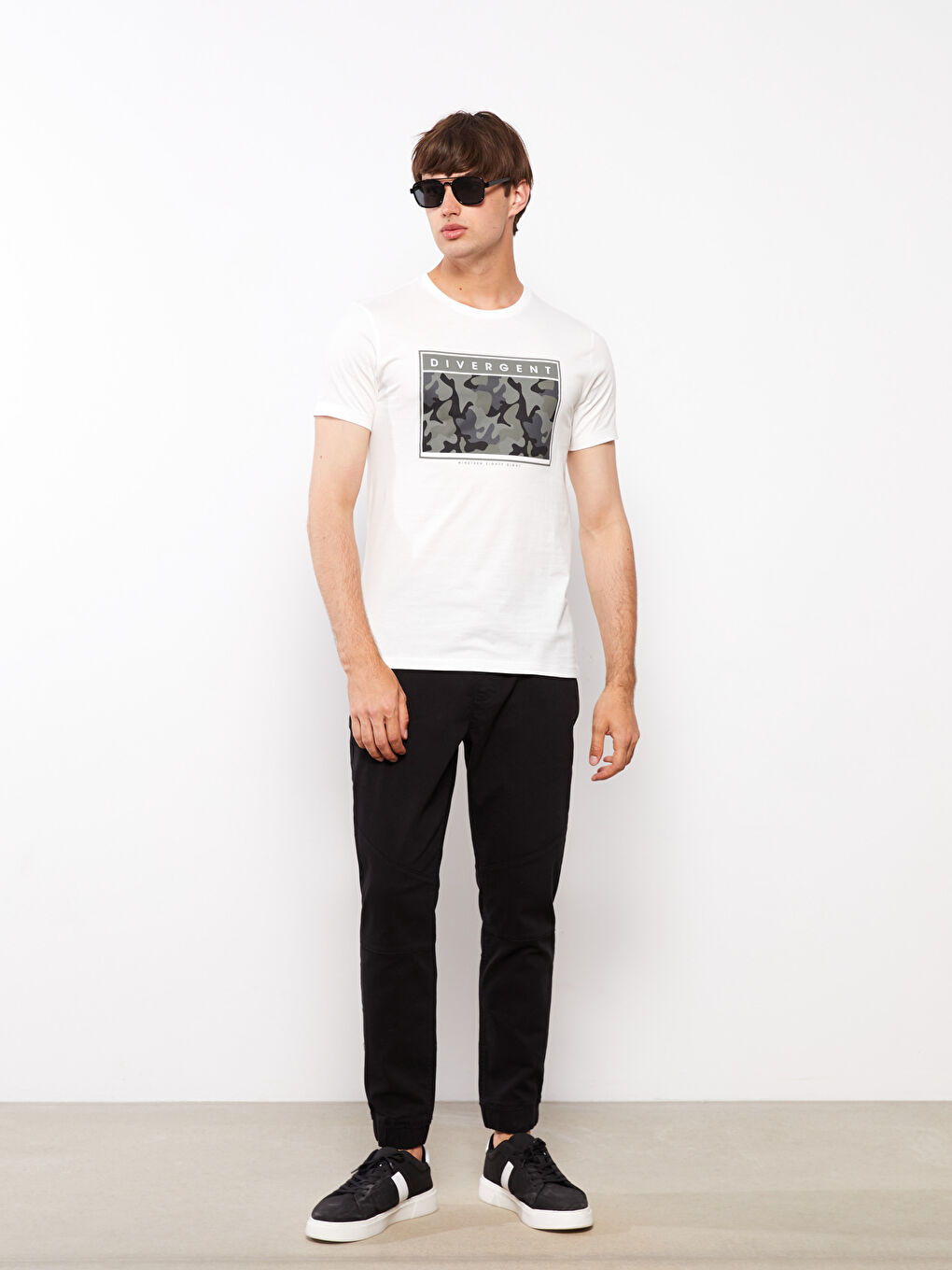XSIDE Crew Neck Short Sleeve Printed Combed Cotton Men's T-shirt -S2J813Z8-EEW