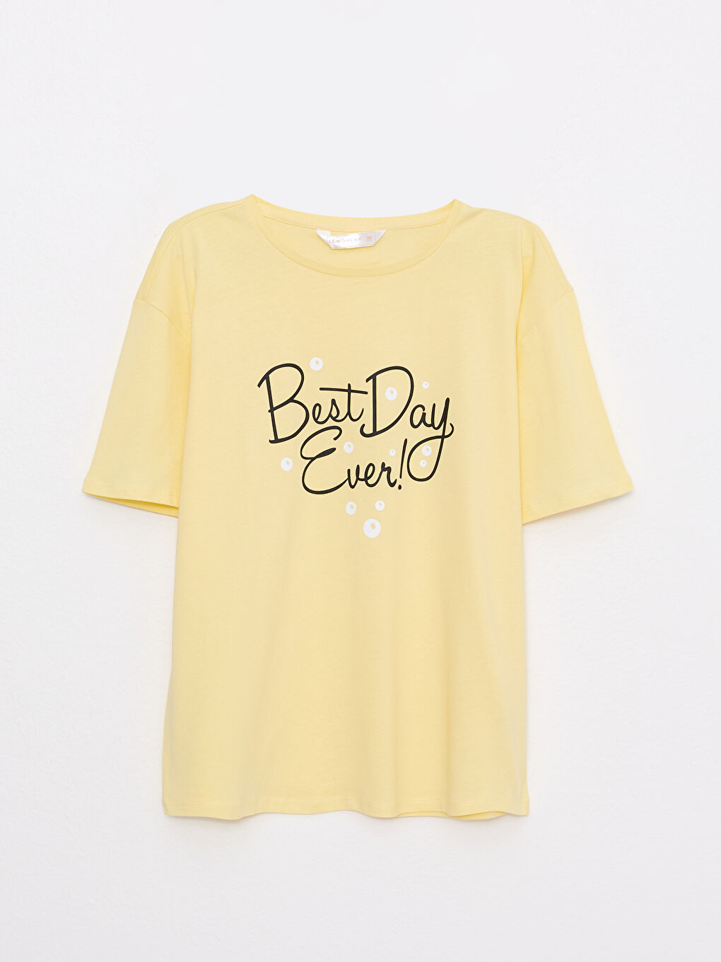 Set de pijama din bumbac cu mânecă scurtă imprimată și guler rotund pentru femei-6