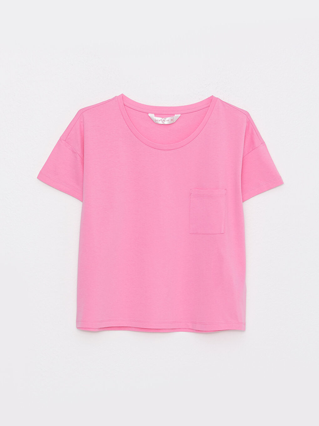 طقم بيجامة ياقة دائرية عادي كم قصير قطن للسيدات-6