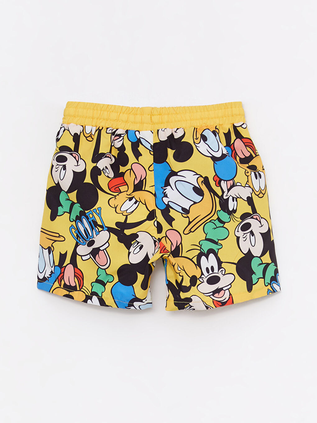 Sarı Beli Lastikli Baskılı Erkek Bebek Deniz Şortu-1