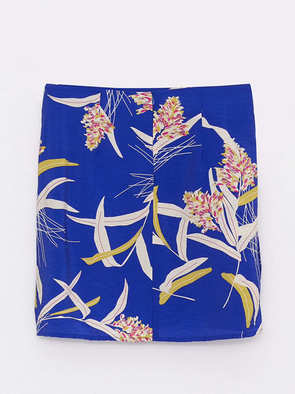 Lacivert Beli Bağlamalı Çiçekli A Kesim Kadın Etek-6