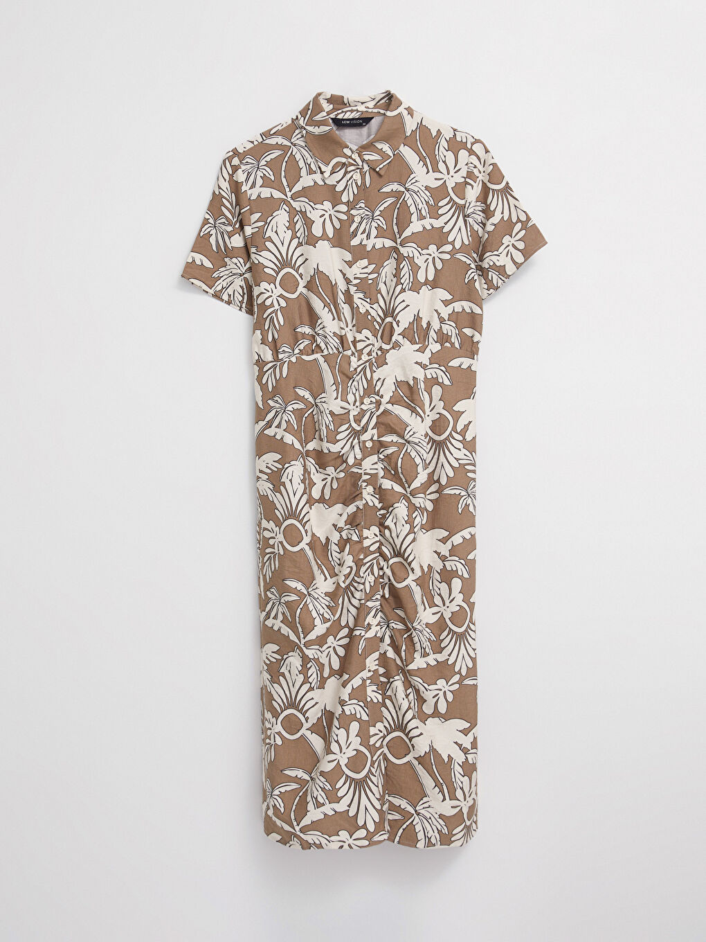 Patterned Short Sleeve Women's Shirt Dress -S2J862Z8-LQX
