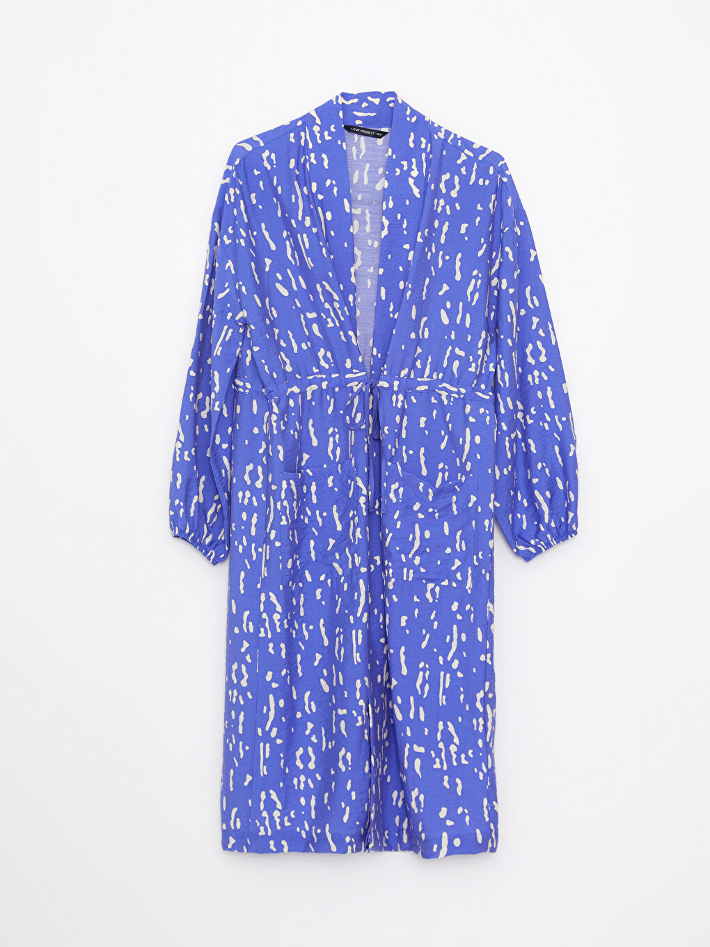 Mor Şal Yaka Desenli Uzun Kollu Kadın Kimono-5