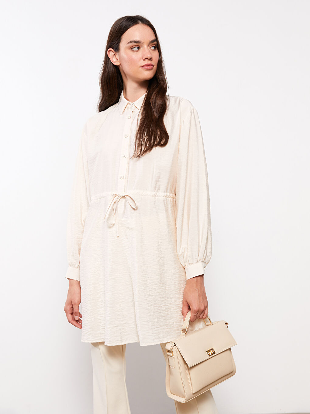 LCW Modest Plain Long Sleeve Women's Shirt Tunic -S2J883Z8-RSH