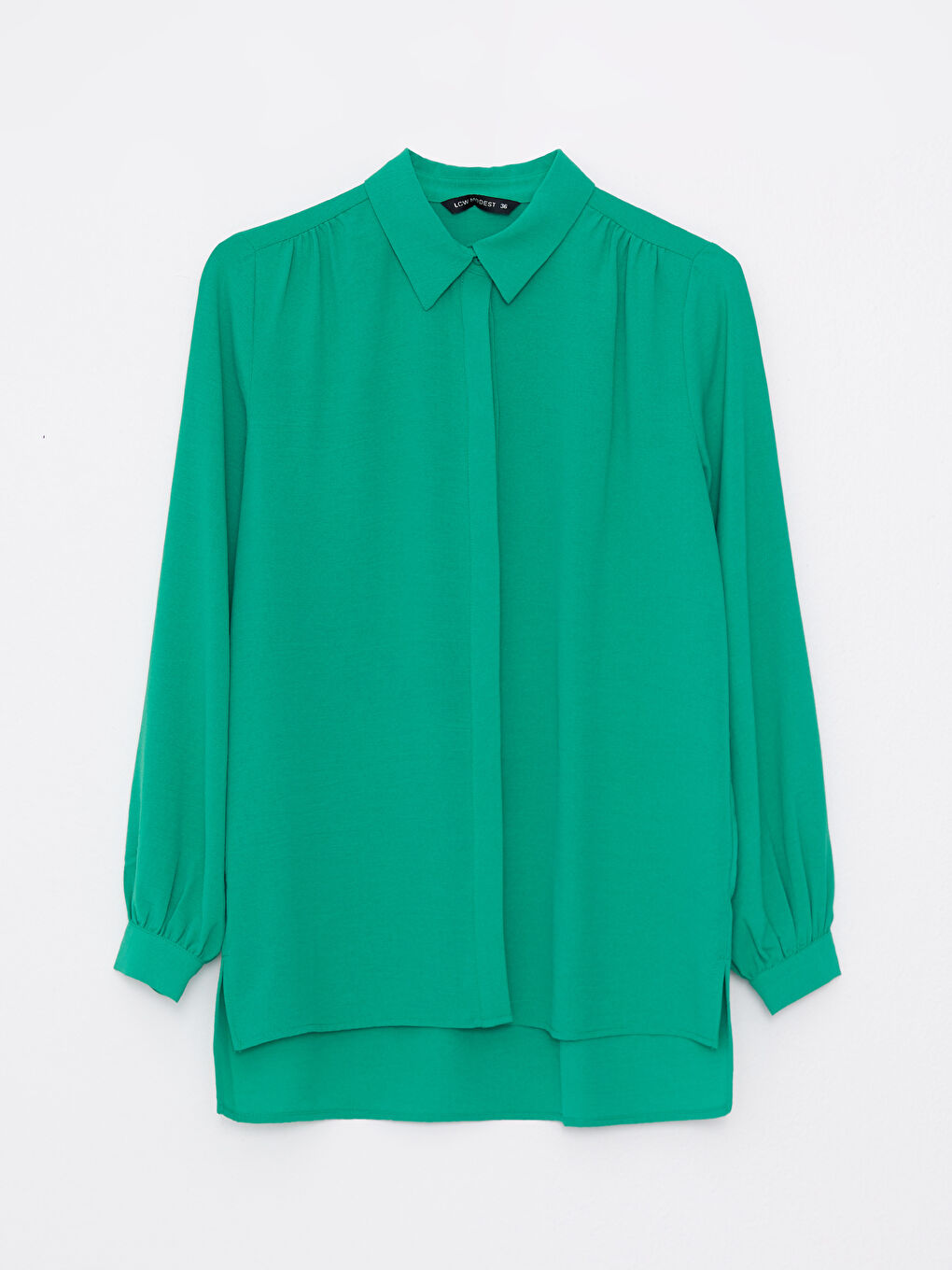 Plain Long Sleeve Women's Shirt Tunic-5