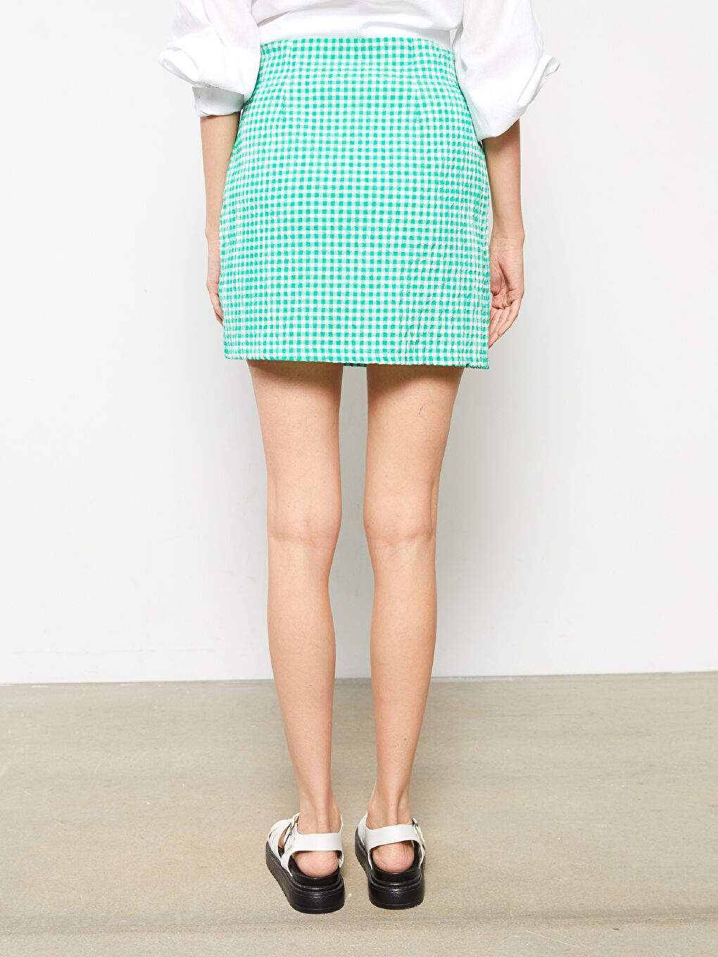 Slim Fit Plaid Women's Skirt -S2J898Z8-LME