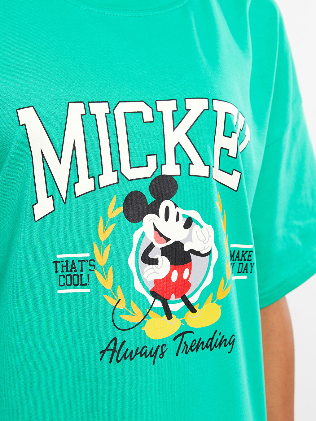 Crew Neck Mickey Mouse Printed Short Sleeve Women's Dress-3