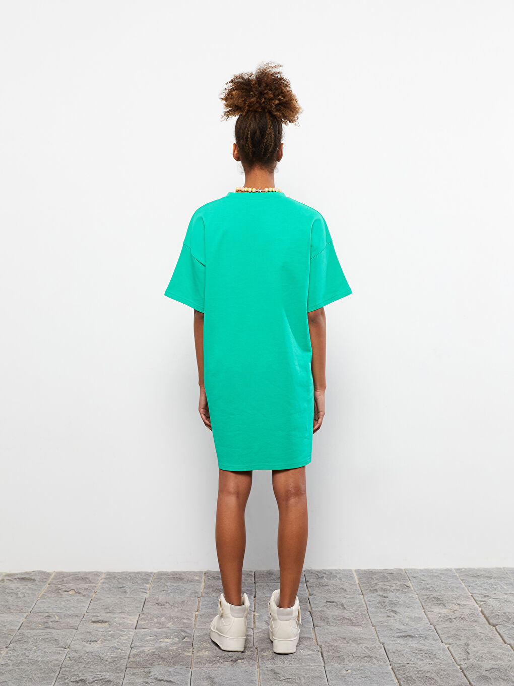 Crew Neck Mickey Mouse Printed Short Sleeve Women's Dress-4